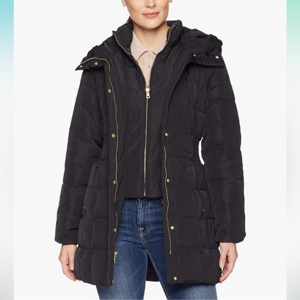 Cole Haan Down Coat with Bib Front
